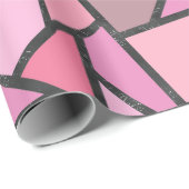 サンゴのステンドグラス模様の色合い ラッピングペーパー (ロールコーナー)