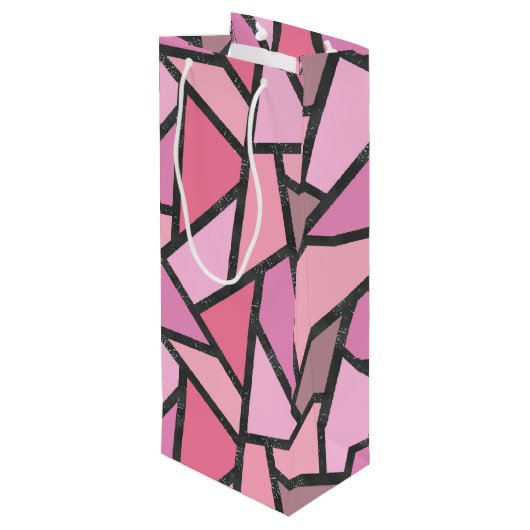 サンゴのステンドグラス模様の色合い ワインギフトバッグ (裏面アングル)