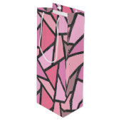 サンゴのステンドグラス模様の色合い ワインギフトバッグ (正面アングル)