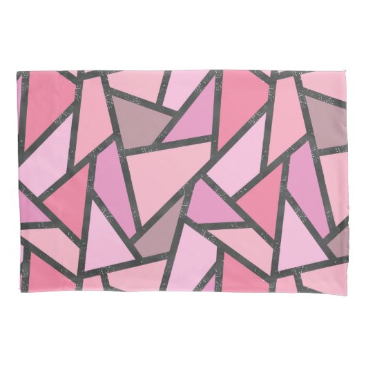 サンゴのステンドグラス模様の色合い 枕カバー (正面)