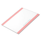 サンゴのドットとストライプパターン ノートパッド (アングル)