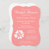 サンゴのピンクと白のブライダルシャワー招待状 招待状 (正面/裏面)