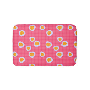 サンゴのピンク色の背景におもしろいのシ市松模様にット バスマット