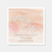 サンゴのモダン水結婚色 スタンダードカクテルナプキン (正面)