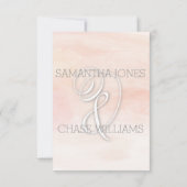 サンゴのモダン水結婚色 出欠カード (裏面)