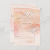 サンゴのモダン水結婚色 出欠カード (正面/裏面)