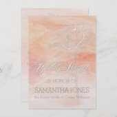 サンゴのモダン水結婚色 招待状 (正面/裏面)