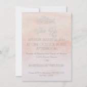 サンゴのモダン水結婚色 招待状 (裏面)