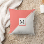 サンゴの三角形とモノグラムを生モダンきる クッション (ブランケット)