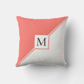 サンゴの三角形とモノグラムを生モダンきる クッション (裏面)