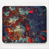 サンゴの上に灰と炭のデジタルフラワー マウスパッド (正面)