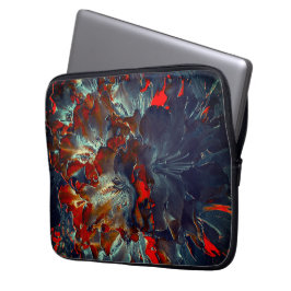 サンゴの上に灰と炭のデジタルフラワー ラップトップスリーブ