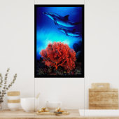 サンゴの上のイルカ ポスター (キッチン)