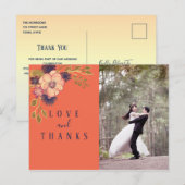 サンゴの写真 ウェディング サンクス ポストカード (正面/裏面)