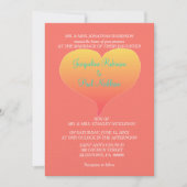 サンゴの夕焼けのハート 招待状 (正面)