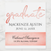 サンゴの大学院修士課程 |年と手レタリング ワインラベル (シングルラベル)