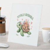 サンゴの完全に愛らしい亀 台座サイン (インサイチュ)