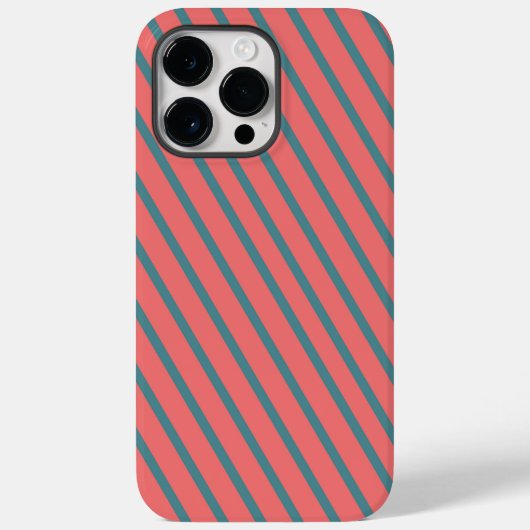 サンゴの対角ストライプ Case-Mate iPhoneケース (裏面)