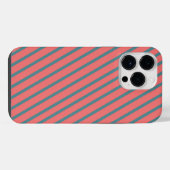 サンゴの対角ストライプ iPhoneケース (裏面横)