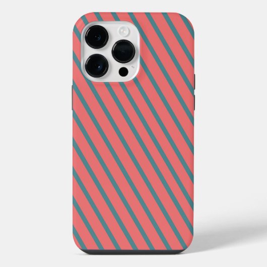 サンゴの対角ストライプ iPhoneケース (裏面)