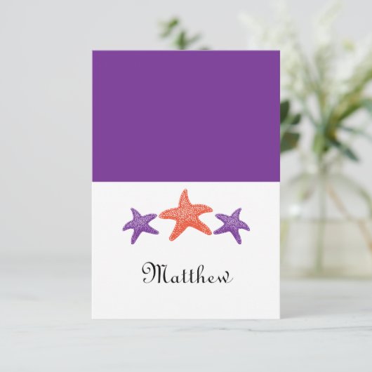 サンゴの席札カード 招待状 (スタンド正面)