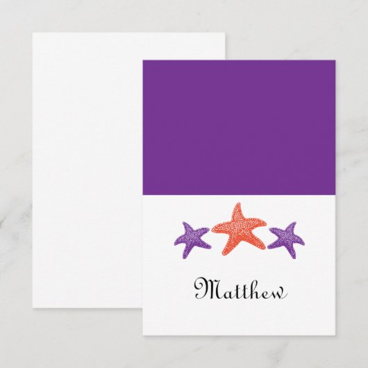 サンゴの席札カード 招待状 (正面/裏面)