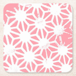 サンゴの幾何学的パターン スクエアペーパーコースター