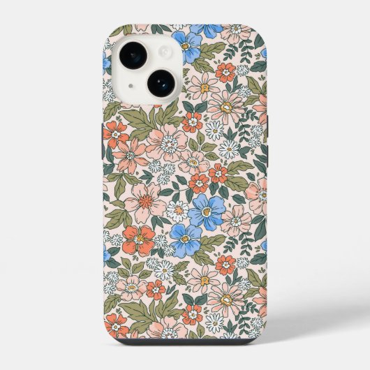サンゴの庭花柄 iPhoneケース (裏面)