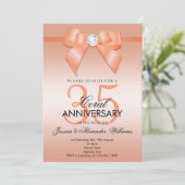 サンゴの弓とリボン 35周年結婚記念日 招待状 (スタンド正面)