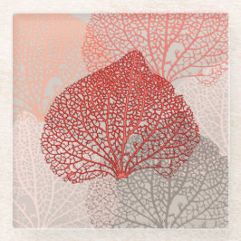 サンゴの影 ガラスコースター