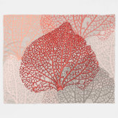 サンゴの影 フリースブランケット (正面(横))