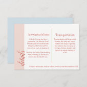 サンゴの招待状インサート、キャロラインの結婚式 エンクロージャーカード (正面/裏面)