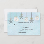 サンゴの星とウニのビーチへの出欠確認カード 招待状 (裏面)