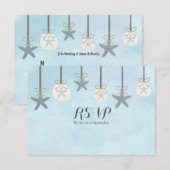 サンゴの星とサンドドルビーチの出欠確認カード 招待状 (正面/裏面)