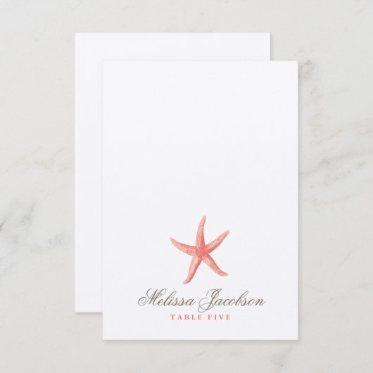 サンゴの星のウエディングエスコート/プレースカード 招待状 (正面/裏面)