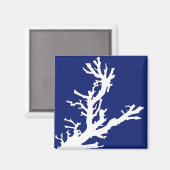 サンゴの枝 – ネイビーブルーとホワイト マグネット (正面/裏面)