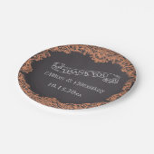 サンゴの枠と黒板結婚の感謝 ペーパープレート (アングル)