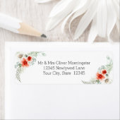 サンゴの水彩のはっきりした花 ラベル (インサイチュ)