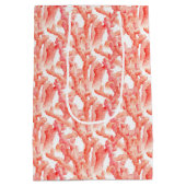 サンゴの水彩画のオレンジと白 ミディアムペーパーバッグ (裏面)