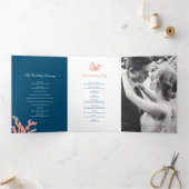 サンゴの水彩画の海洋結婚の 三つ折りプログラム (内部)