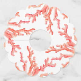 サンゴの水彩画海結婚ズ ワイングラスタグ