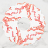 サンゴの水彩画海結婚ズ ワイングラスタグ (裏面)