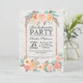 サンゴの水彩花と金ゴールドバチェロレッテ 招待状 (スタンド正面)