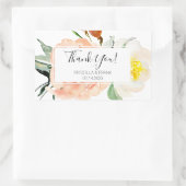 サンゴの水彩花結婚の感謝 長方形シール (バッグ)