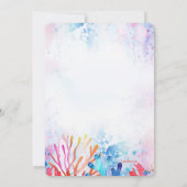 サンゴの水彩誕生日パーティーの招待 招待状 (裏面)