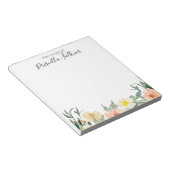 サンゴの水色のモダン花の机から ノートパッド (アングル)