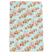 サンゴの水色を持つ2匹のピエロまたはエネモニッシュ ミディアムペーパーバッグ (正面)