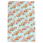 サンゴの水色を持つ2匹のピエロまたはエネモニッシュ ミディアムペーパーバッグ (裏面)