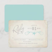 サンゴの浜 ウェディング 返信カード 招待状 (正面/裏面)