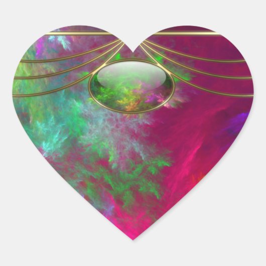 サンゴの深さのシール ハートシール (正面)